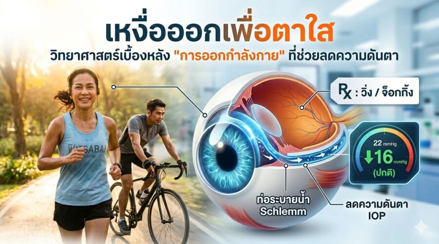 เหงื่อออกเพื่อตาใส: วิทยาศาสตร์เบื้องหลัง “การออกกำลังกาย” ที่ช่วยลดความดันตา